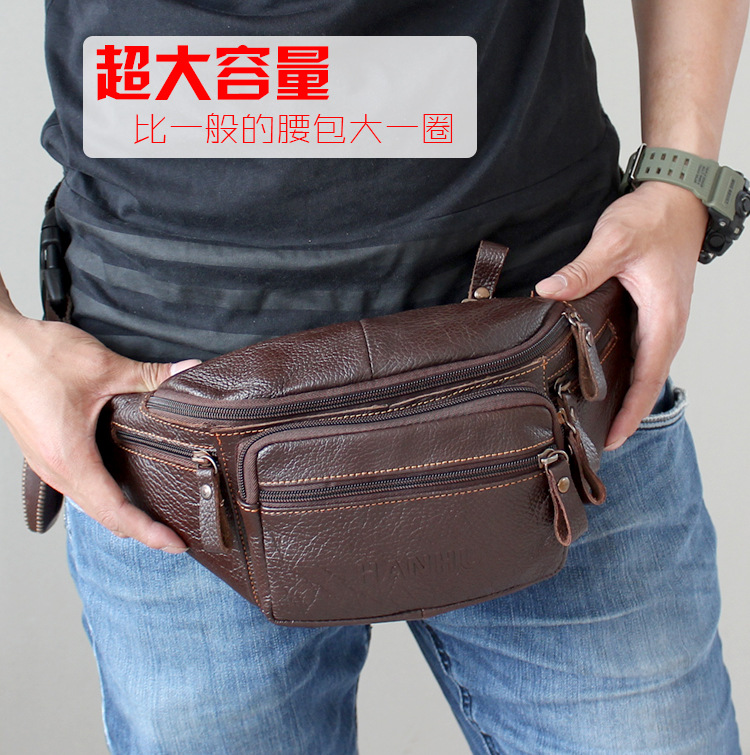 Running Gear Backpack - Bolsa de cintura de couro genuíno